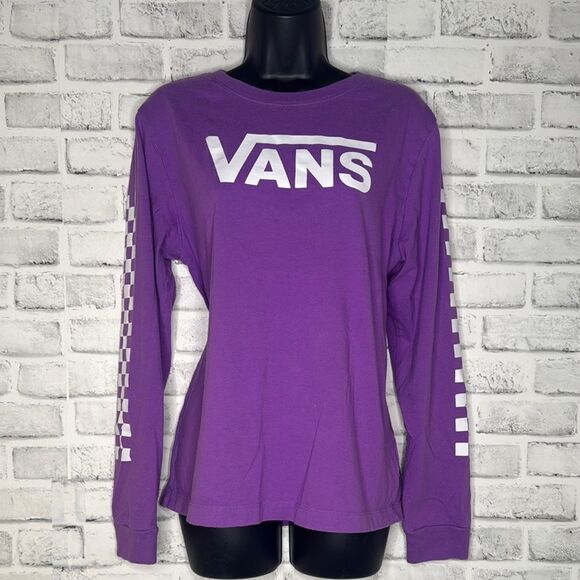 Vans Purple Long Sleeve T-Shirt with Crew Neck and Relaxed Fit - Picture 1 of 4